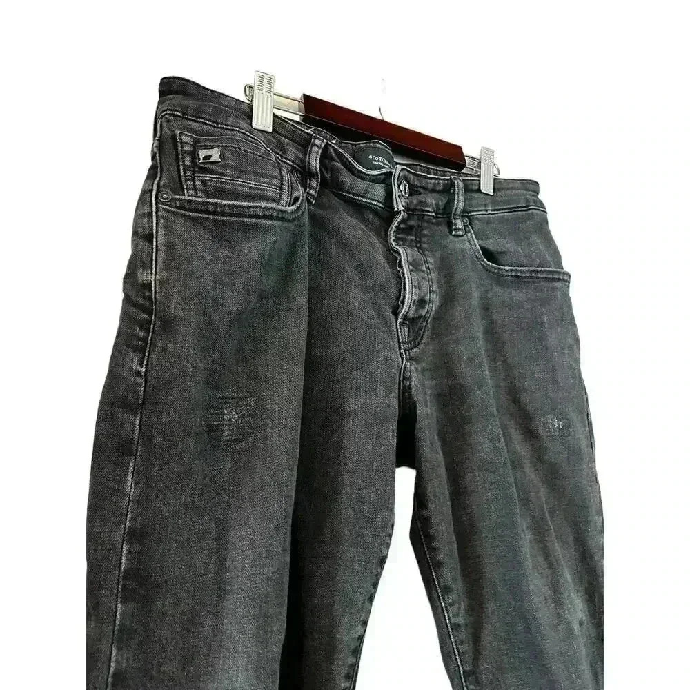 Scotch & Soda Amsterdam Blauw Mens Black Denim Button Up Ralston Jeans W32 L32